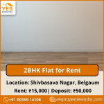 2-BHK Flat for Rent in a Prime Location at Shivbasava Nagar, Belgaum.